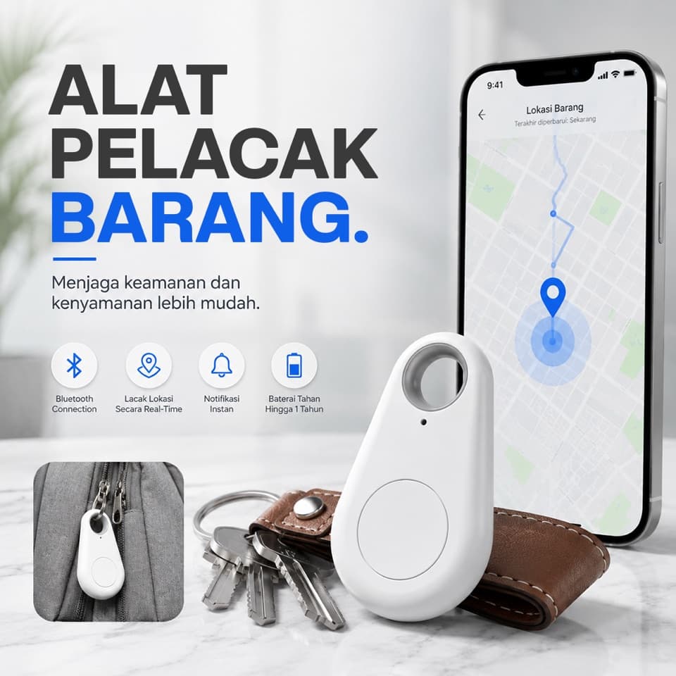 Kunci, Dompet & Tas Tidak Hilang Lagi — Lacak Lokasinya Langsung dari HP