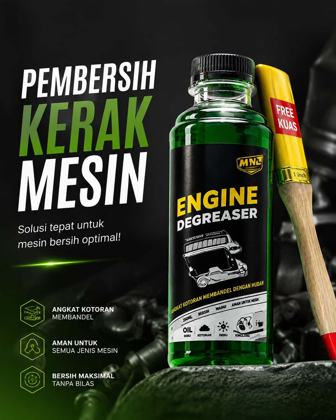 Engine Degreaser 250 ml + kuas gratis